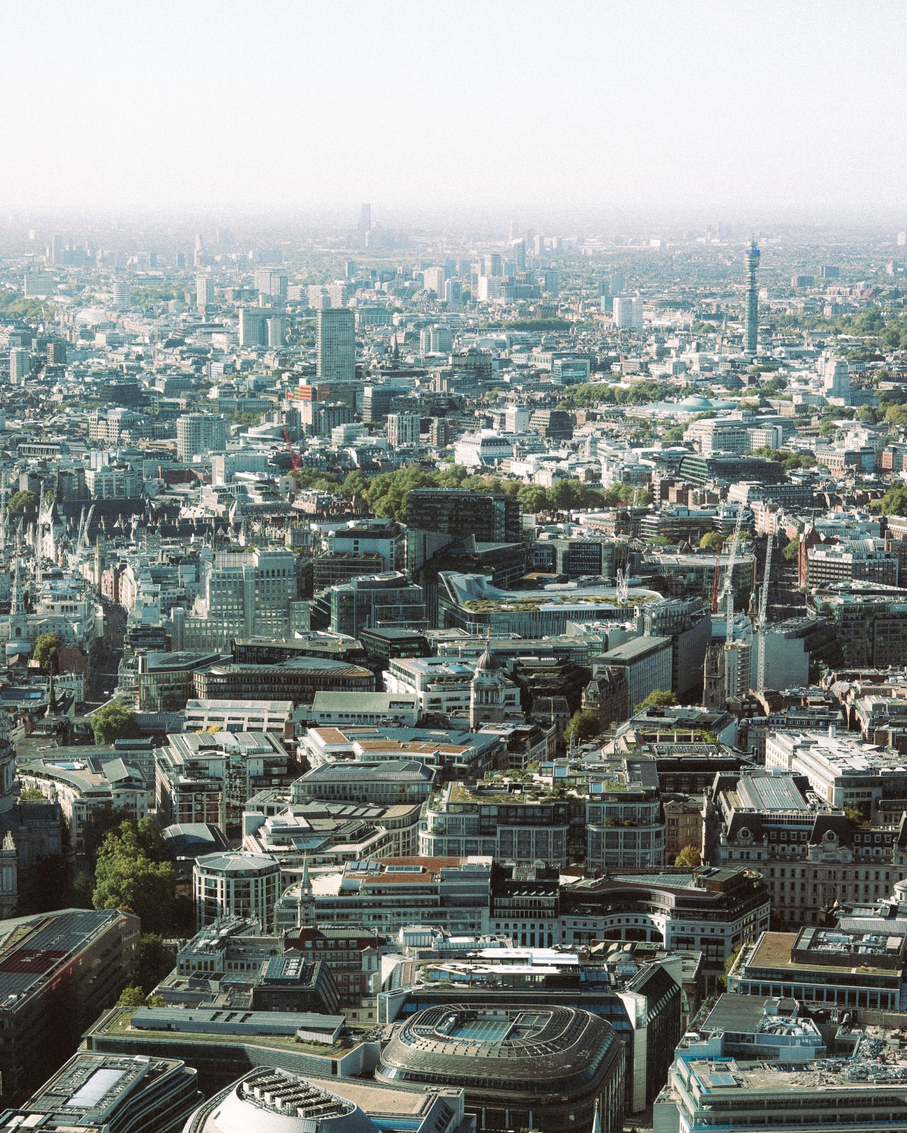 Blick von oben über die Dächer der Stadt